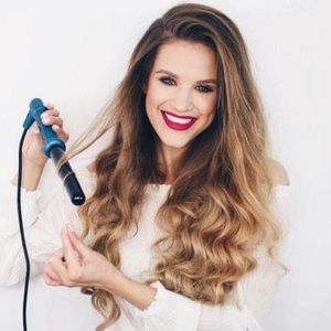 NuMe Classic Turquoise Blue HB025B 1” /25mm Tourmaline Hair Curling Wand Iron